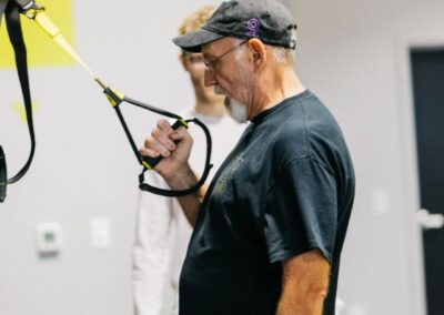 Old man doing exercise